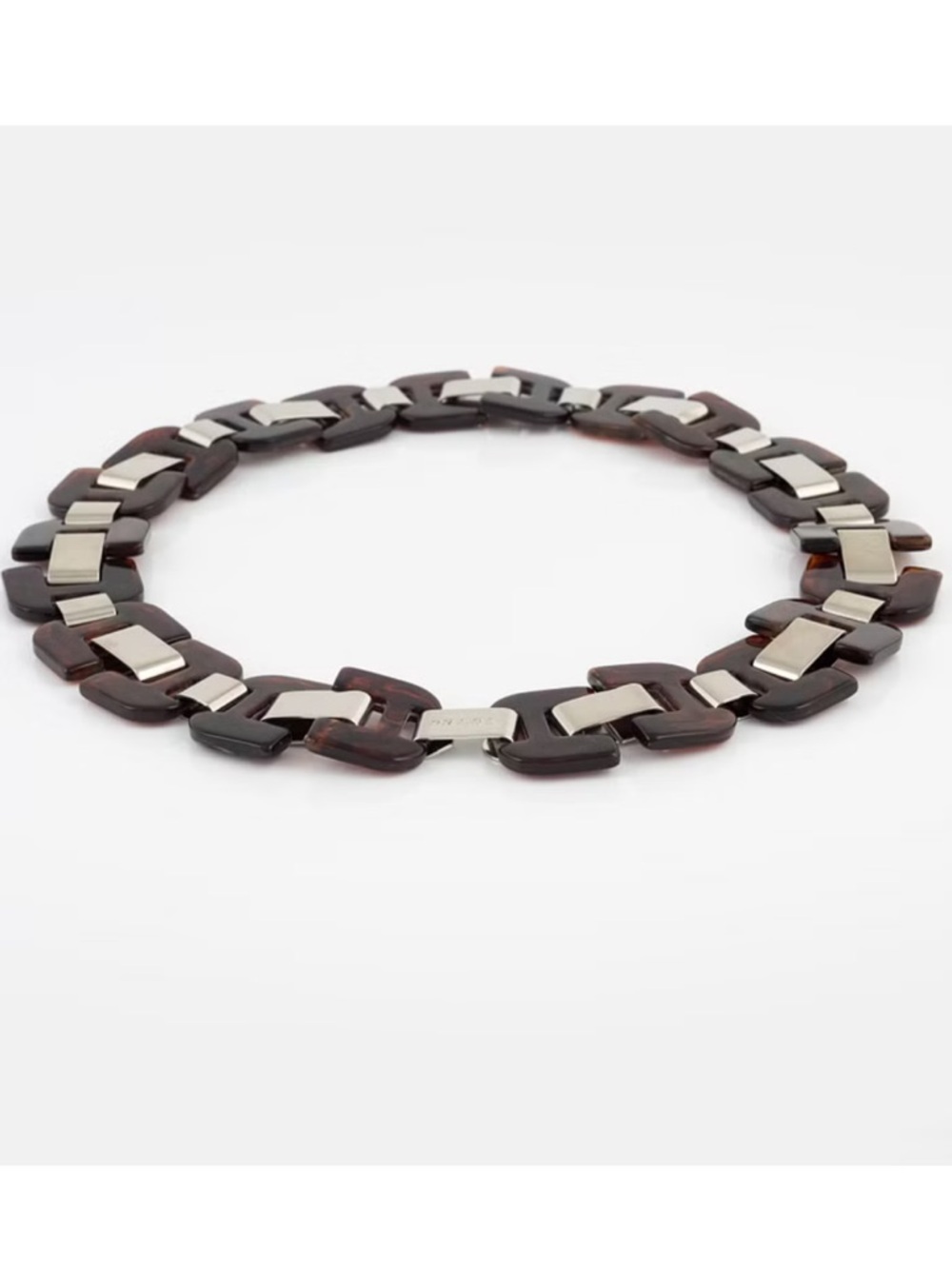 Vintage Prada Honey Tortoiseshell Plexiglass Acrylic Link Belt S 29” - Picture 4 of 5